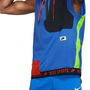 Nike Blue Tank with Black, Neon Green & Red Accents